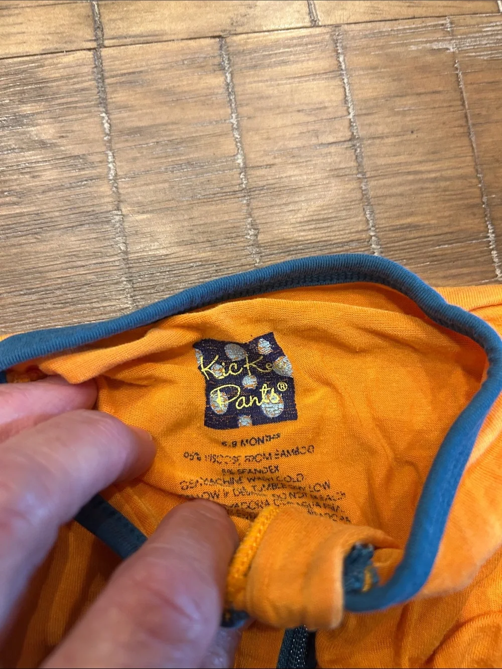 Kickee Pants Orange and Forest Green Kids Footed Pajama Set